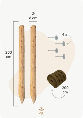 Baumpfahl-Set - 200x6 cm